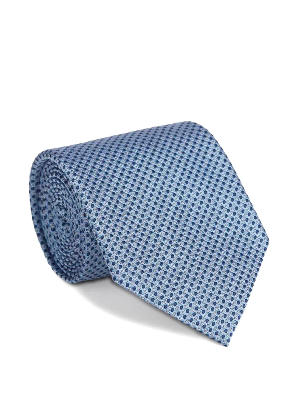 Zegna geometric-pattern silk tie - Blauw