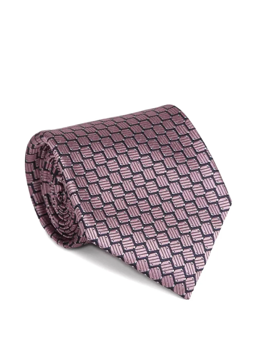 Zegna textured-finish silk tie - Roze