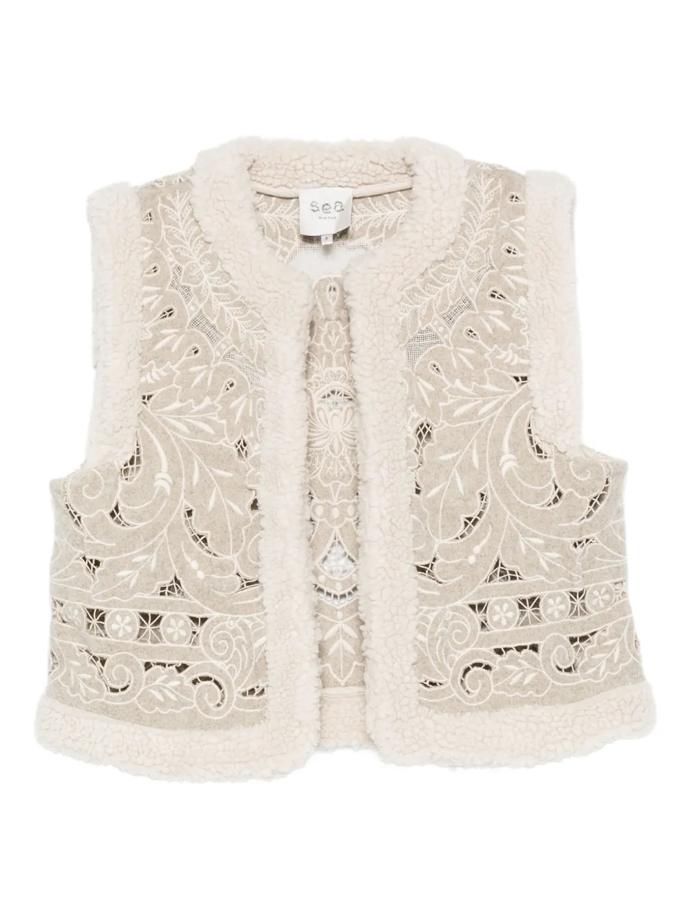 Жилет с вышивкой цвета морской волны Ceci