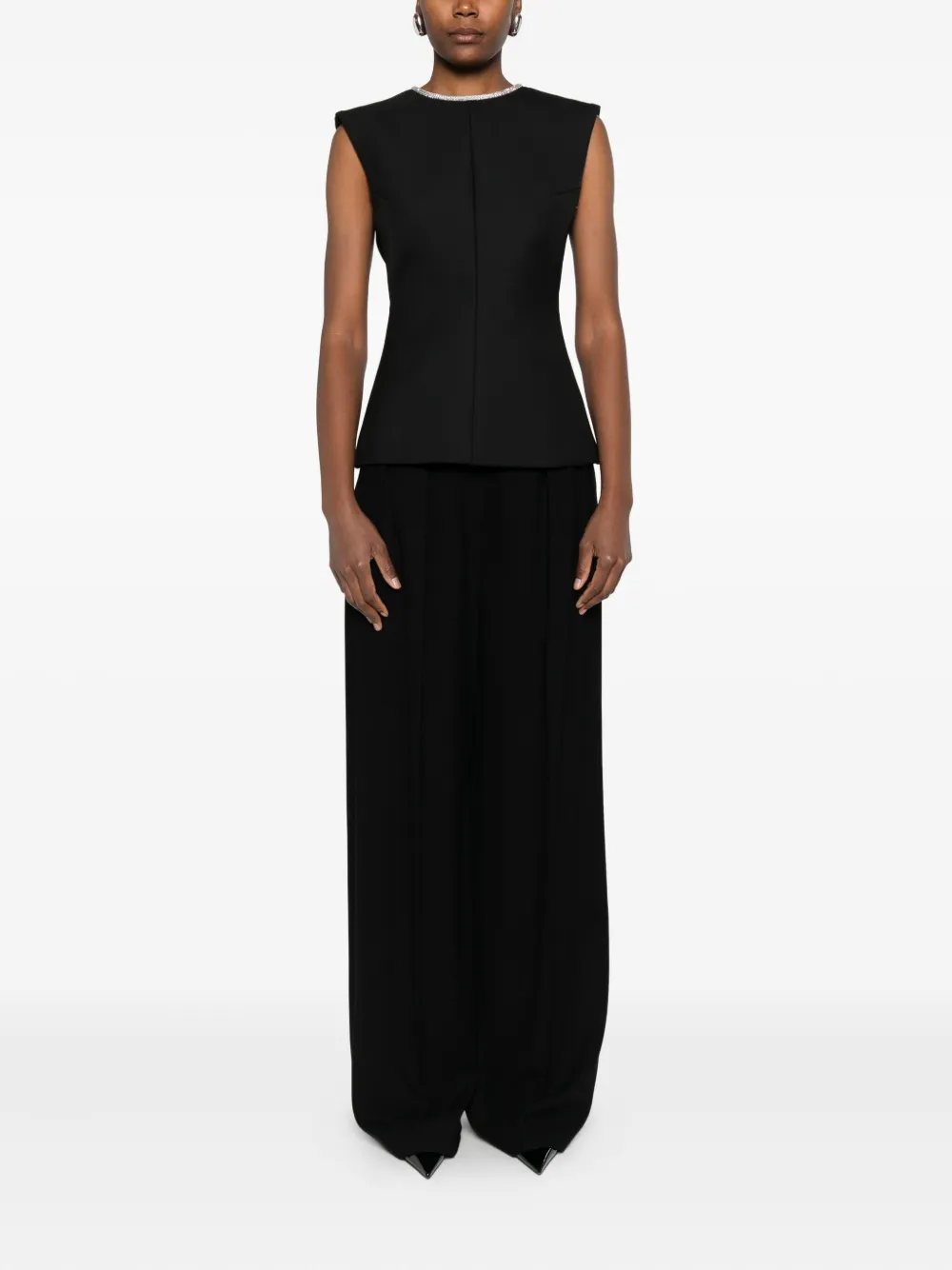 Rohe Crystal-embellished Open-back Top In Black