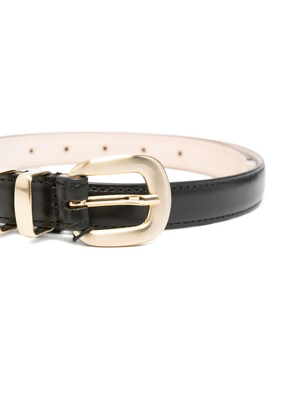 Iro Cool Flat Blg Belts In Black Leather In Black