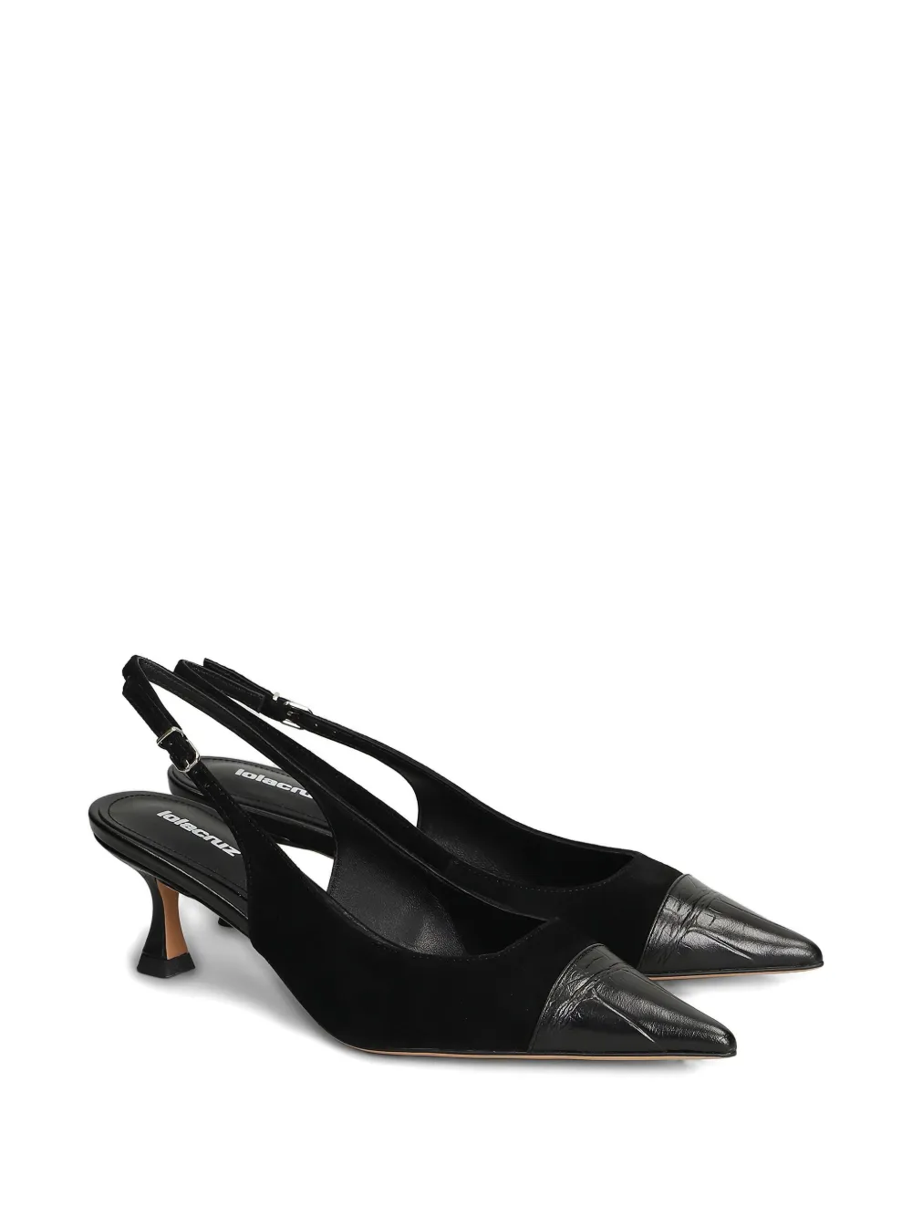 Lola Cruz Pointed-toe Slingback Pumps In Black