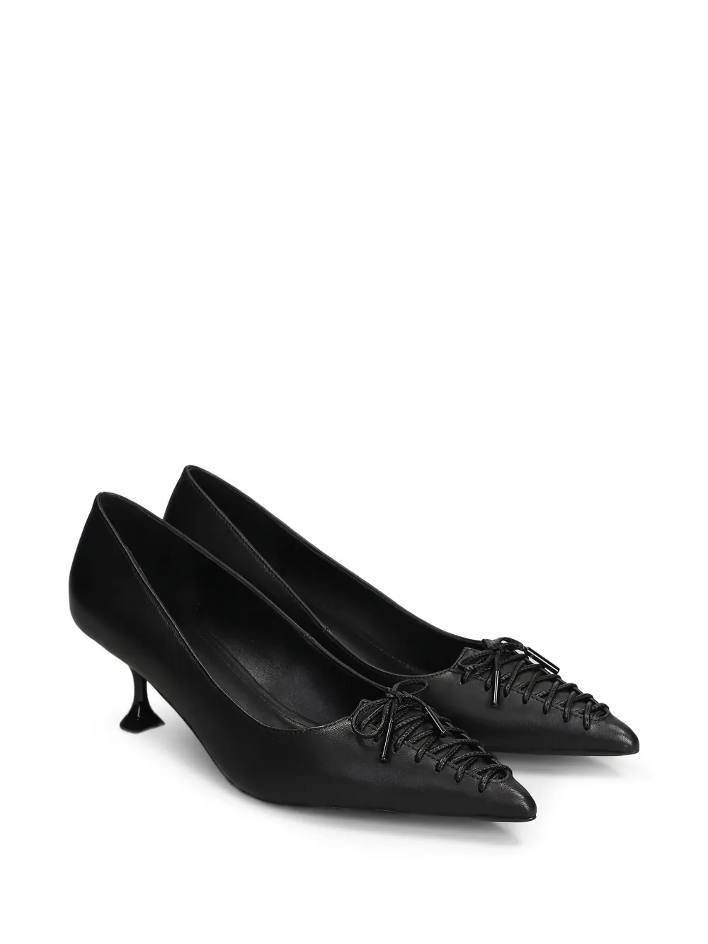 Lola Cruz 55 mm Navari pumps met veters Zwart
