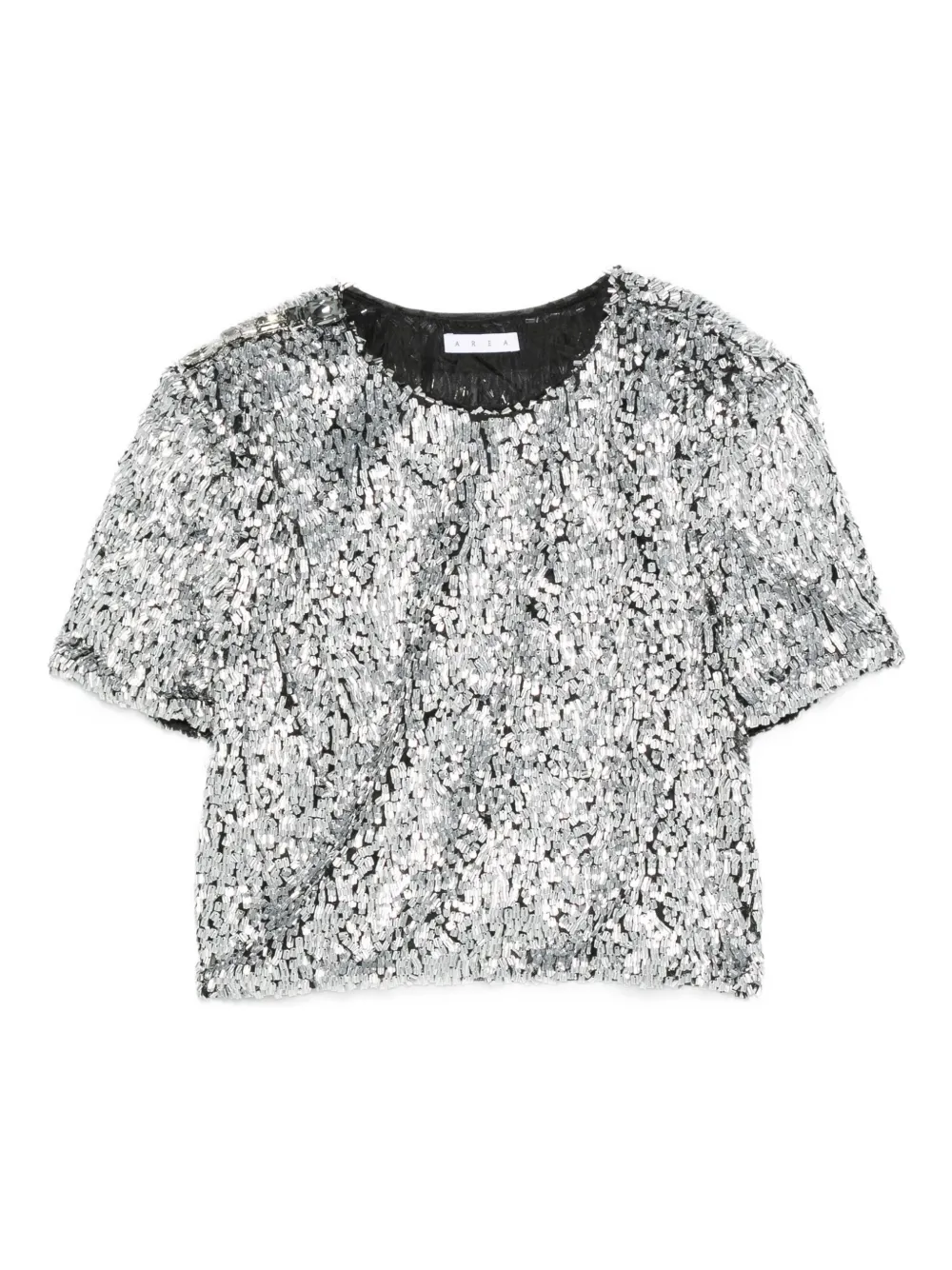 Area Sequinned T-shirt In Metallic