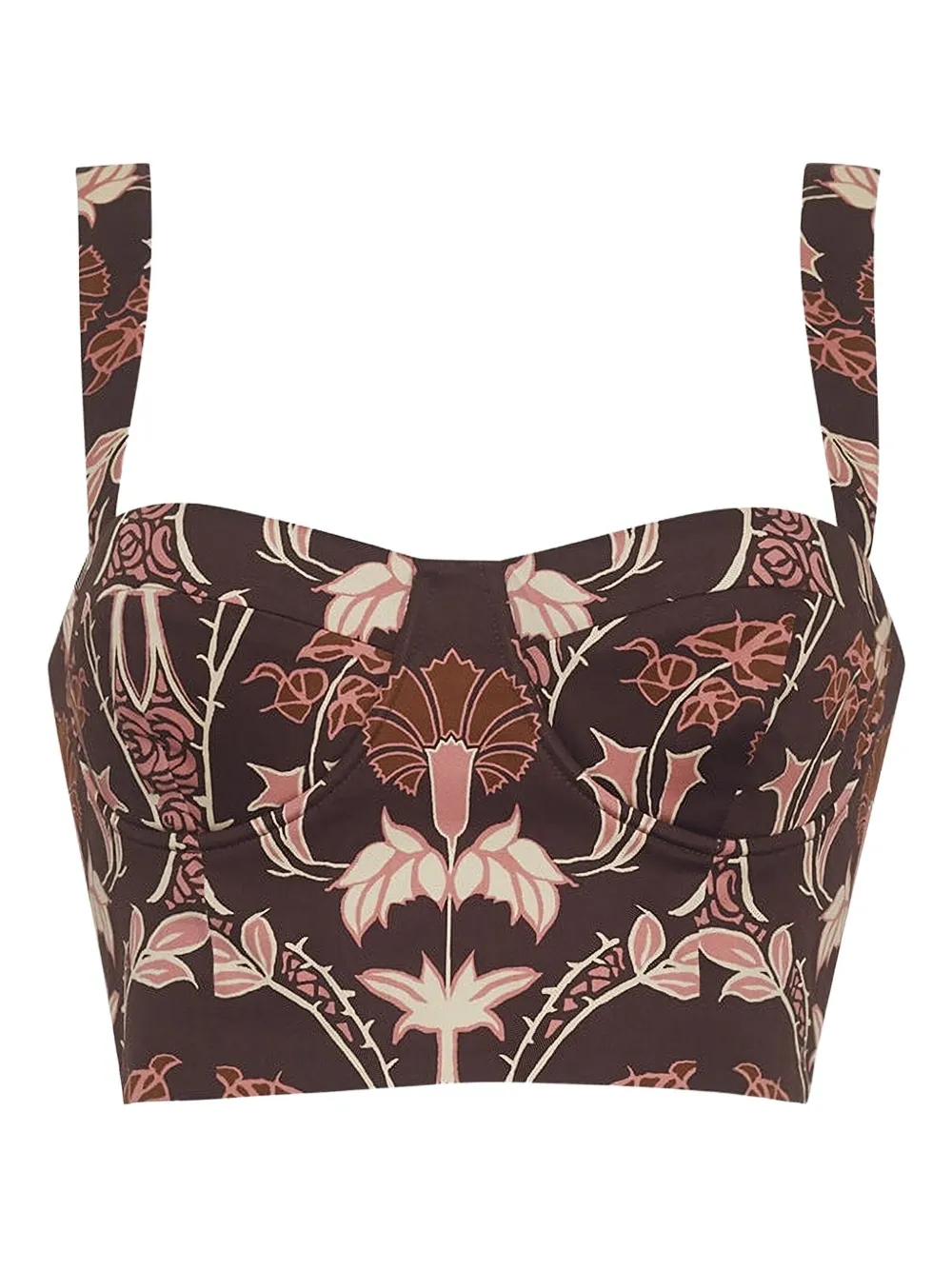 Cara Cara Claudine Floral-print Corset Top In Multi