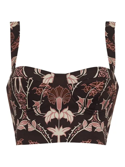 Cara Cara Claudine floral-print corset top