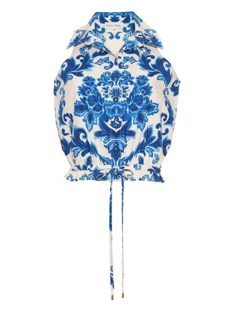 Cara Cara damask-print buttoned top