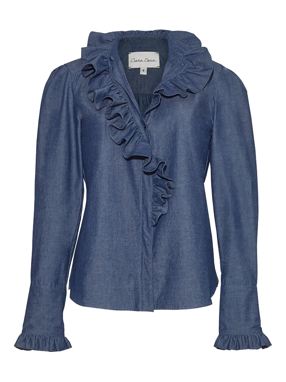 Cara Cara Anne Ruffled Blouse In Blue