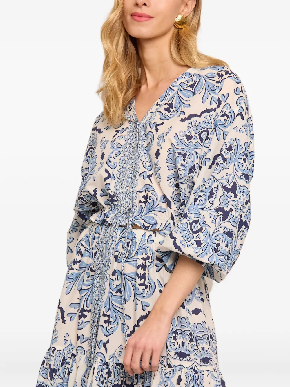 Cara Cara Perrin Drawstring Top In Blue