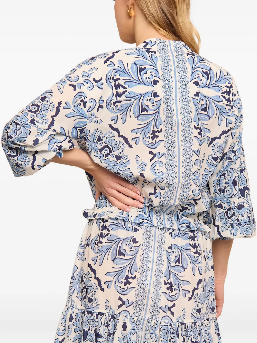 Cara Cara Perrin Drawstring Top In Blue