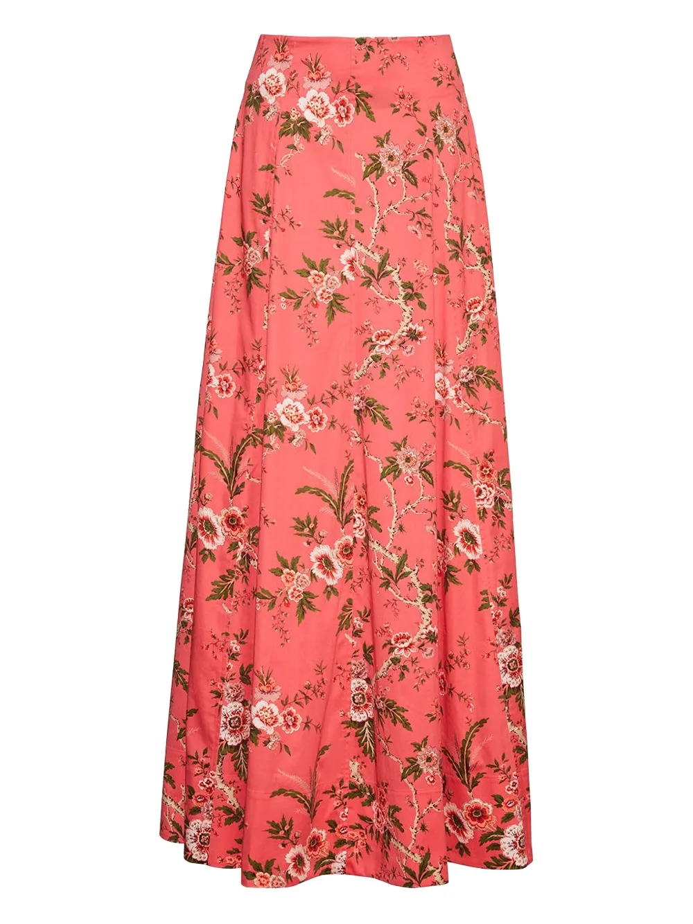 Cara Cara Floral Print Sateen Skirt In Multi