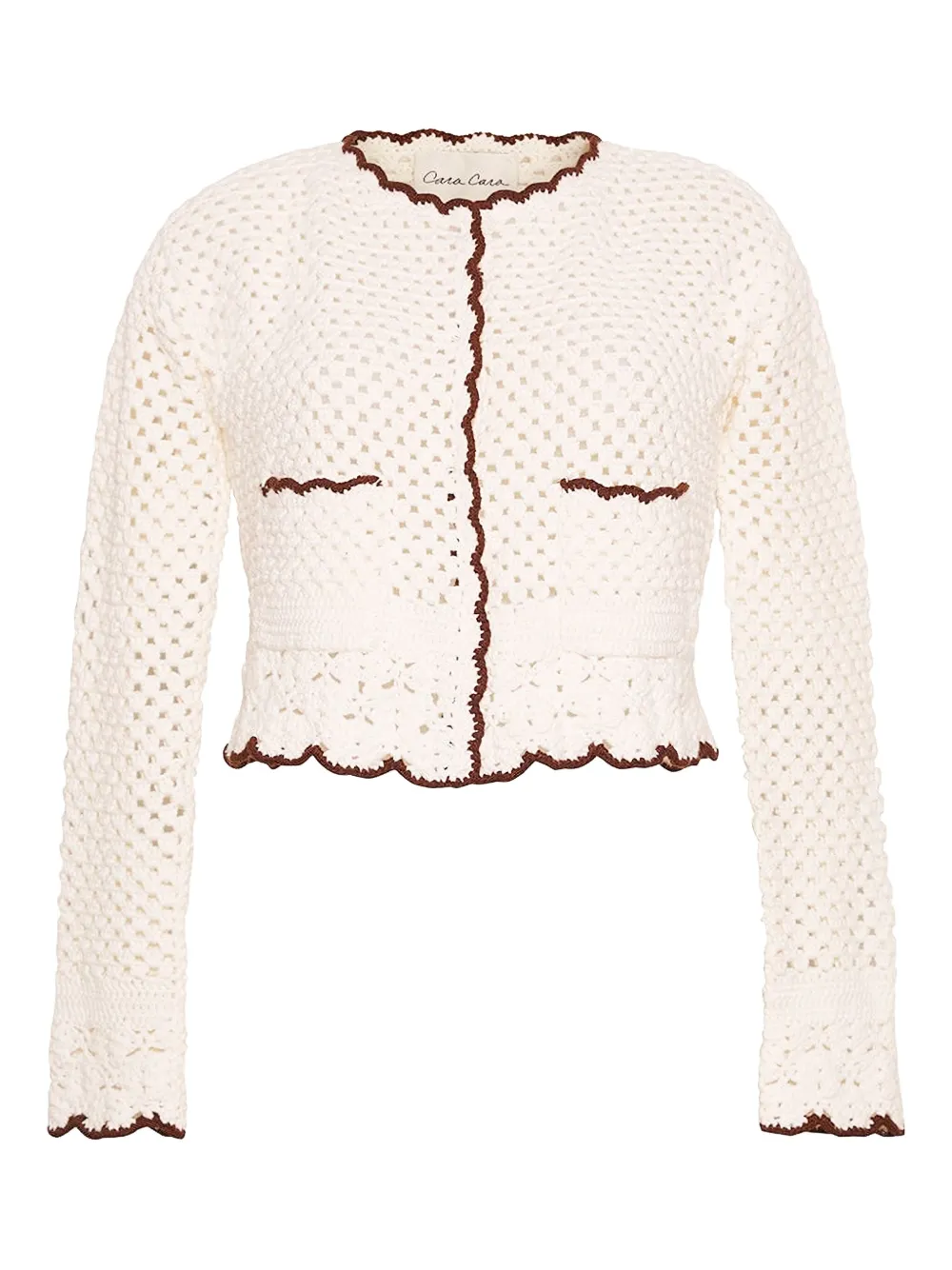Cara Cara crochet scallop-trim cardigan - Toni neutri