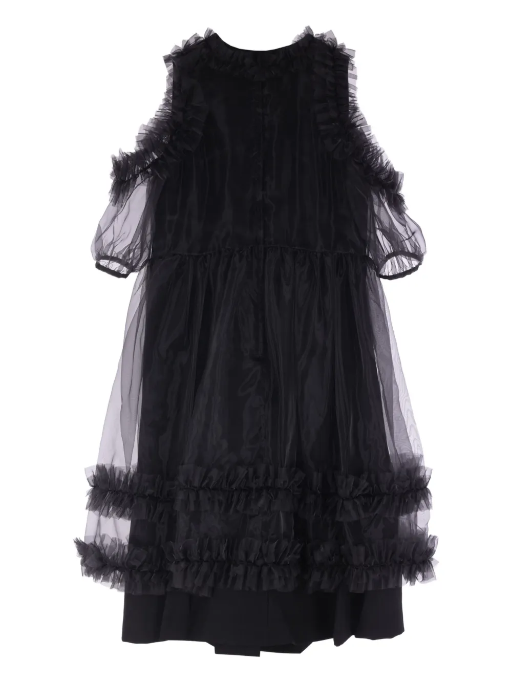 Noir Kei Ninomiya Ruffled Midi Dress In Black