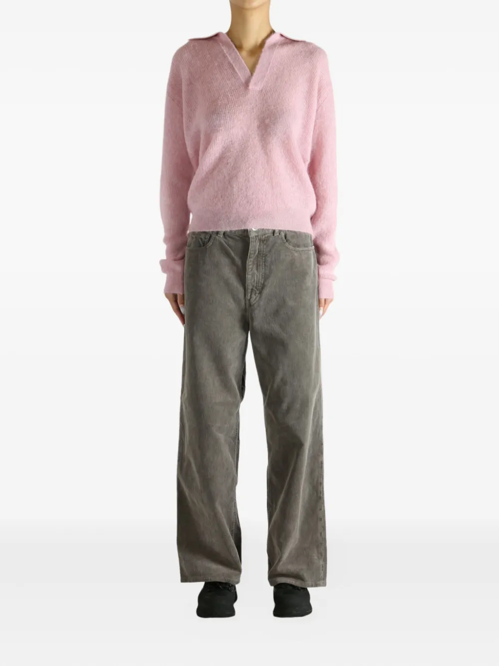 Auralee V-neck collared sweater | Knitted Sweaters | Image 2