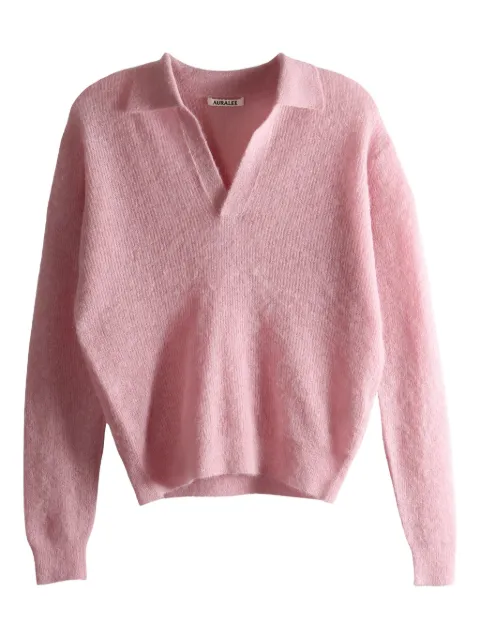 Auralee V-neck collared sweater