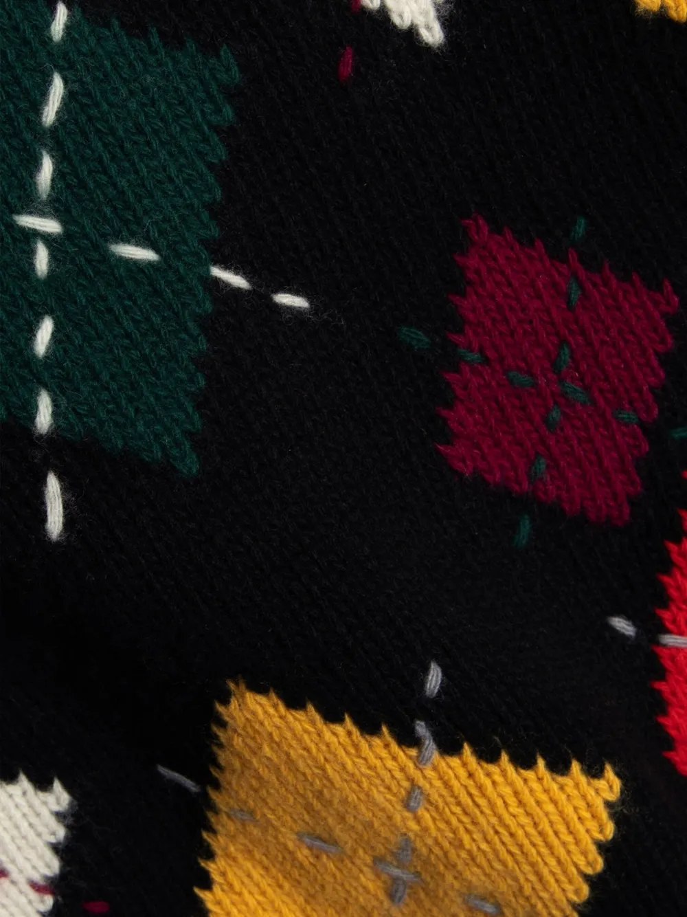 Ymc You Must Create Atomic Argyle Cardigan In Black