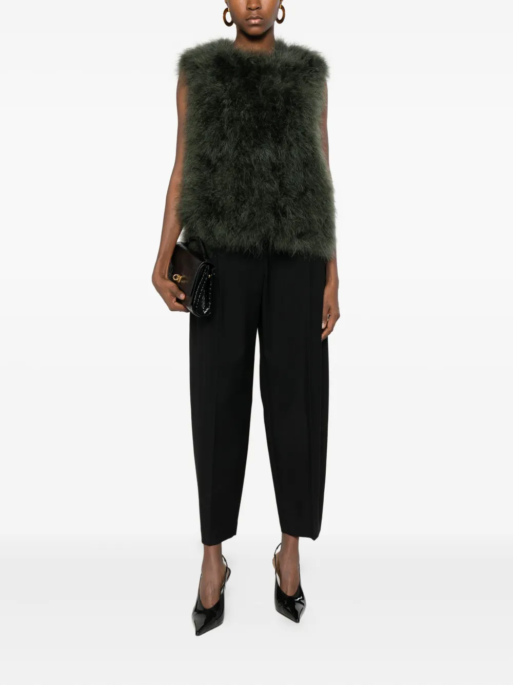 Yves Salomon feather-embellished gilet | Faux Fur & Shearling Jackets | Image 2