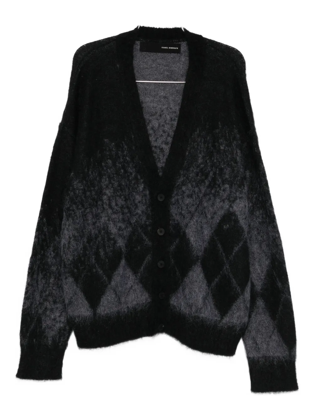 Isabel Benenato cardigan en maille losanges | noir | Image 1