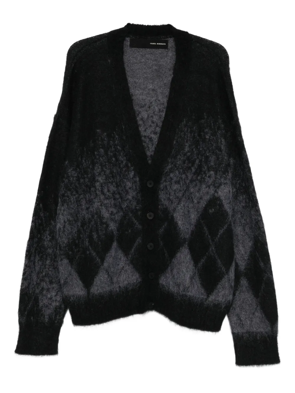 Isabel Benenato cardigan en maille losanges | noir | Image 1
