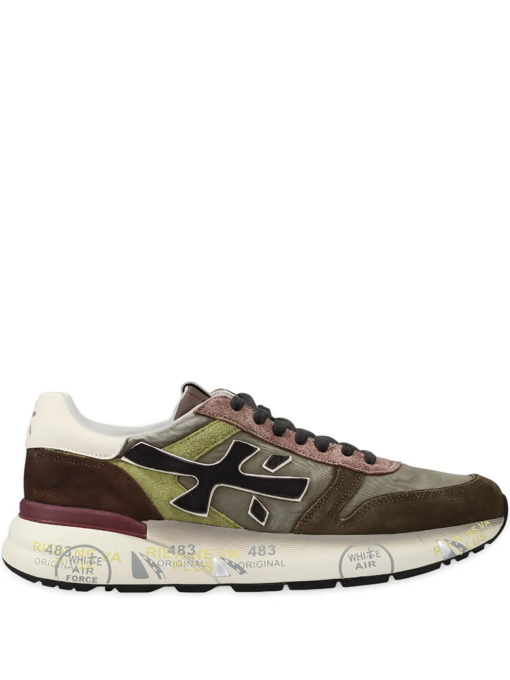 Premiata Mick Suede Leather Panel Sneakers In Multi