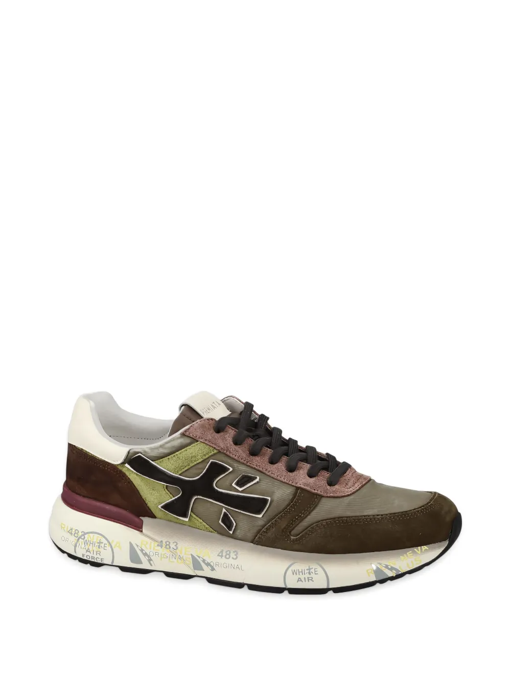 Premiata Mick Suede Leather Panel Sneakers In Multi
