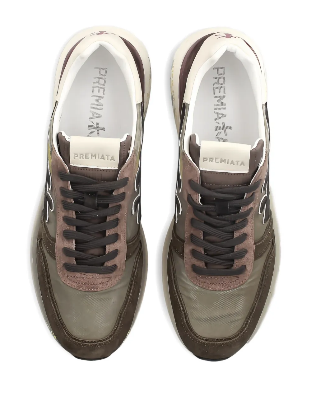 Premiata Mick Suede Leather Panel Sneakers In Multi