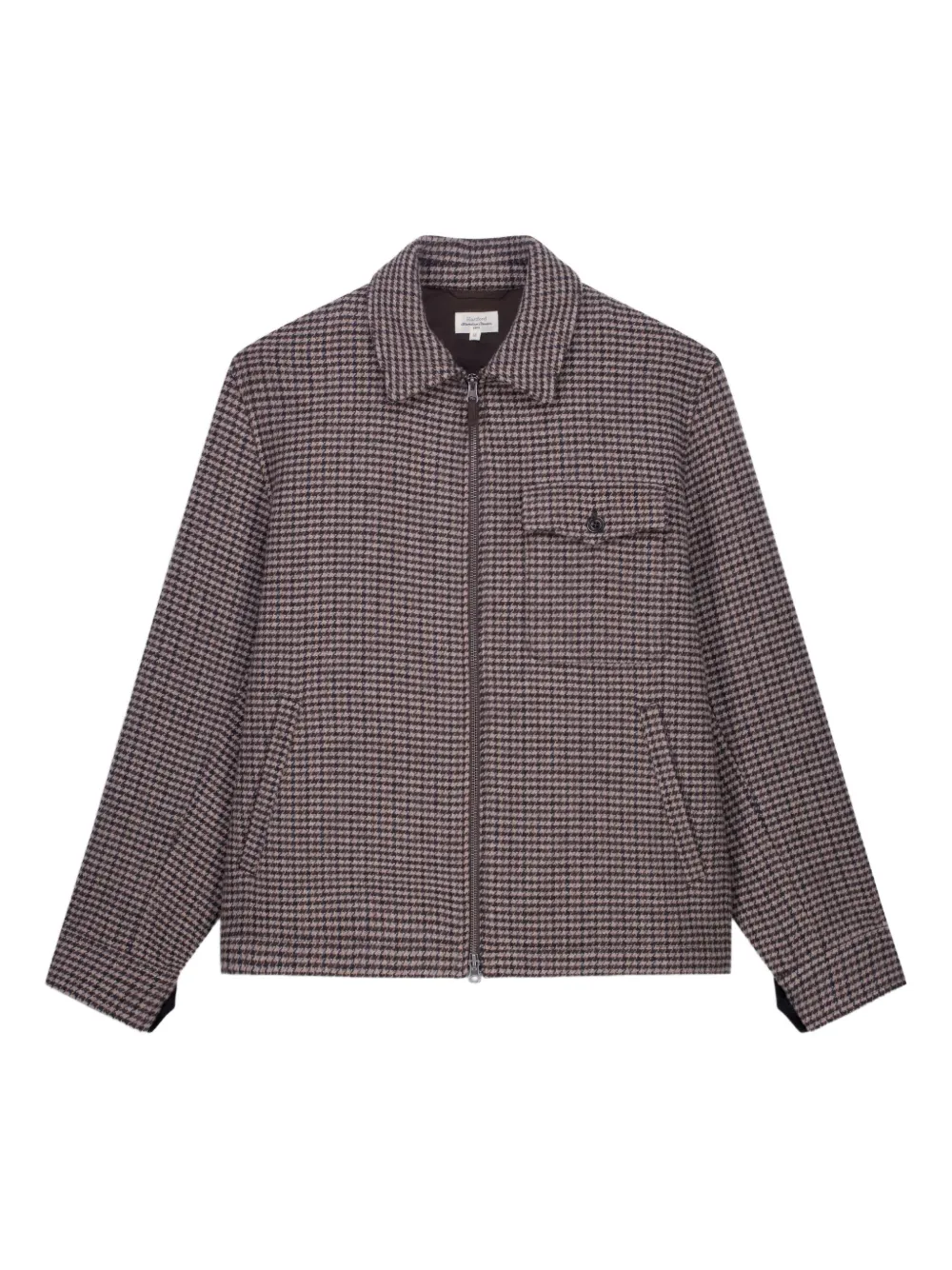 HARTFORD Dandy zipped patterned overshirt | marrón | Image 1
