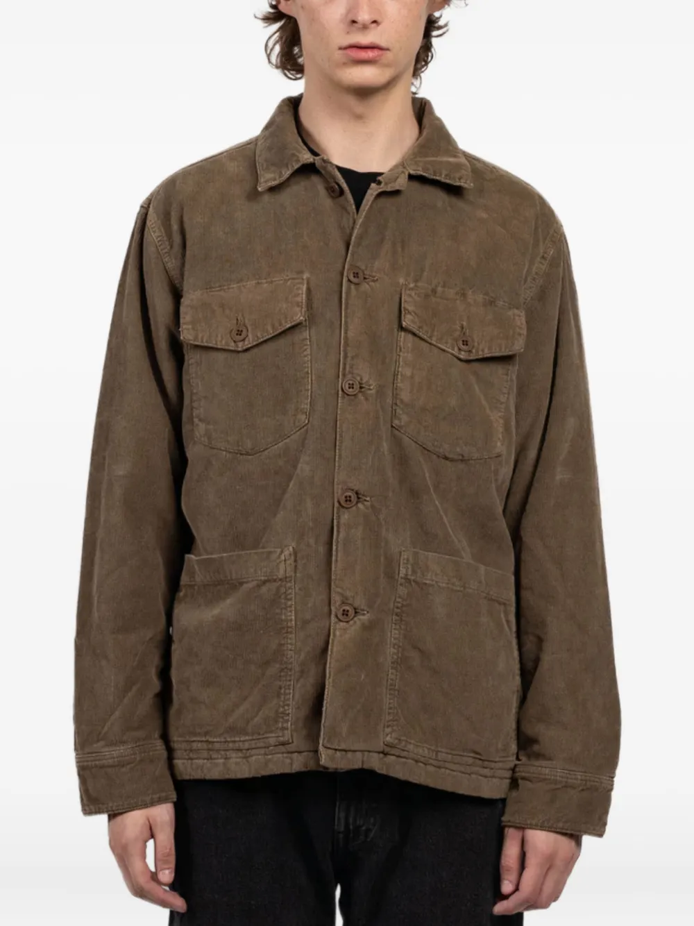Hartford Button-fastening Shirt Jacket In Brown