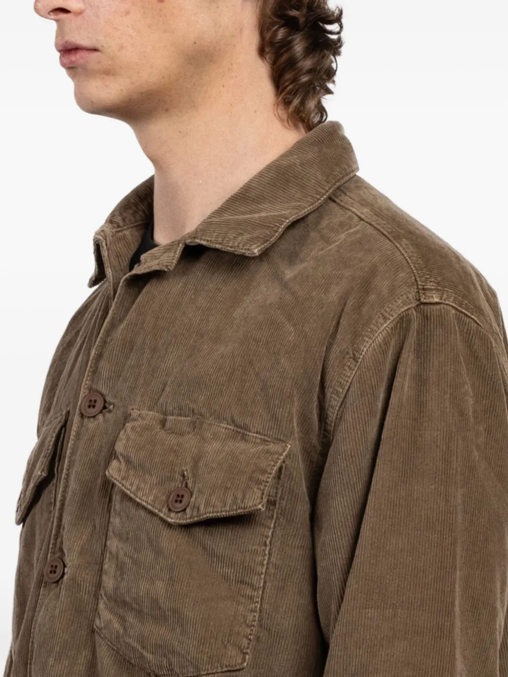 Hartford Button-fastening Shirt Jacket In Brown