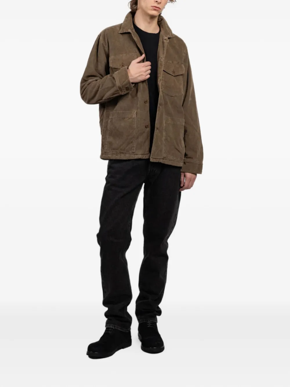 Hartford Button-fastening Shirt Jacket In Brown