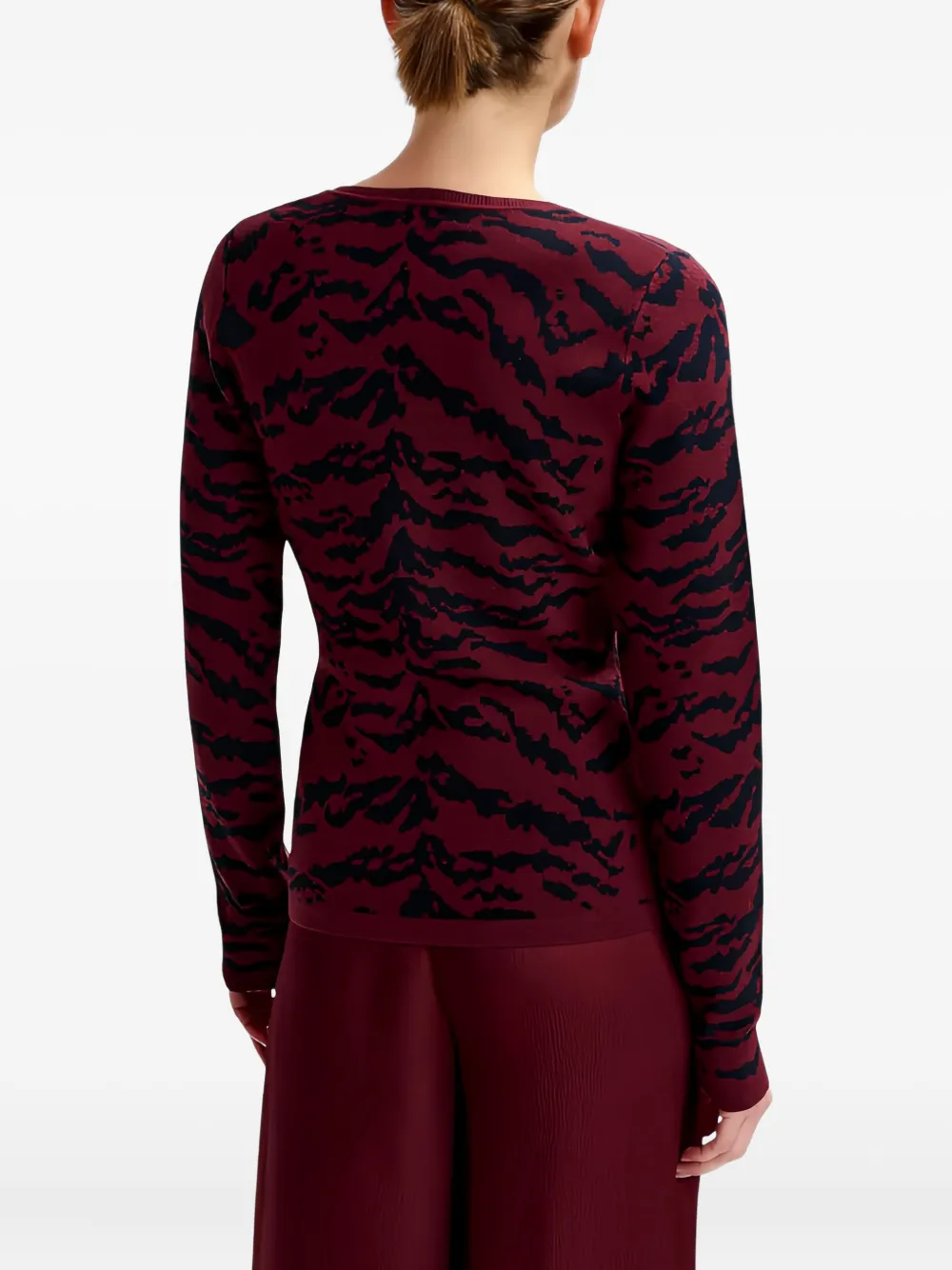 Essentiel Antwerp Tiger-print Top In Burgundy