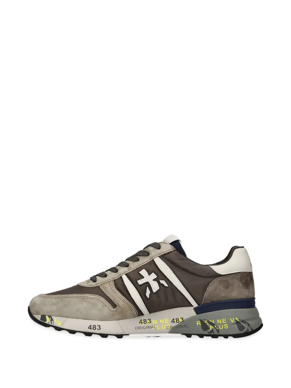 Premiata Lander cross-detail suede sneakers Grey