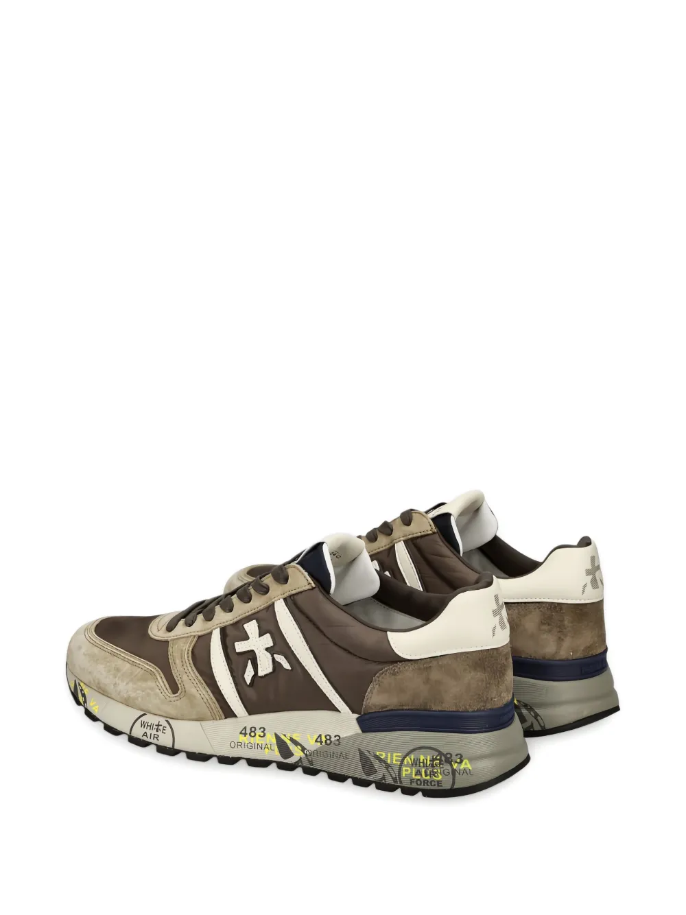 Premiata Lander cross-detail suede sneakers Grey