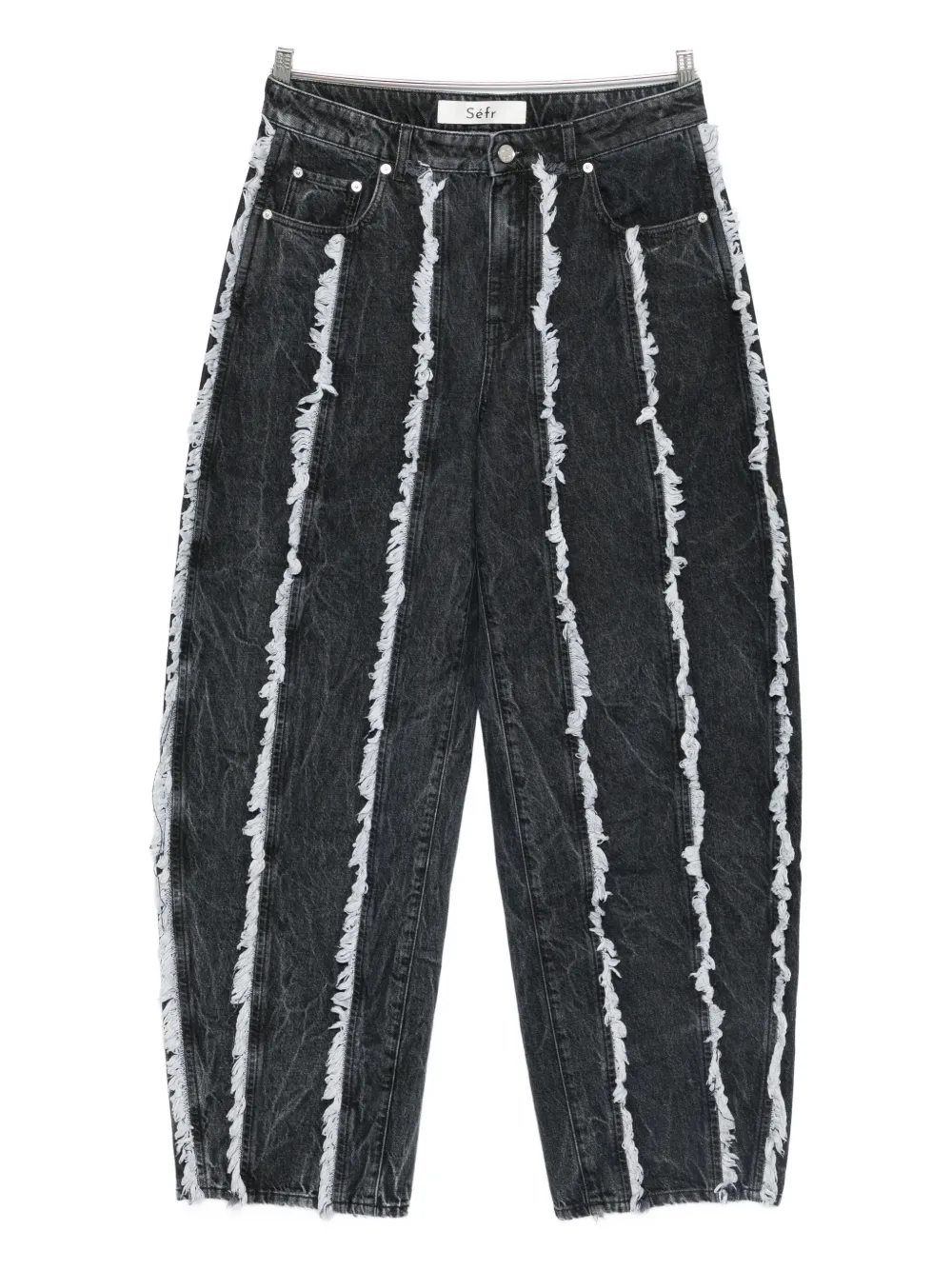 Séfr Frayed-detail Jeans In Gray