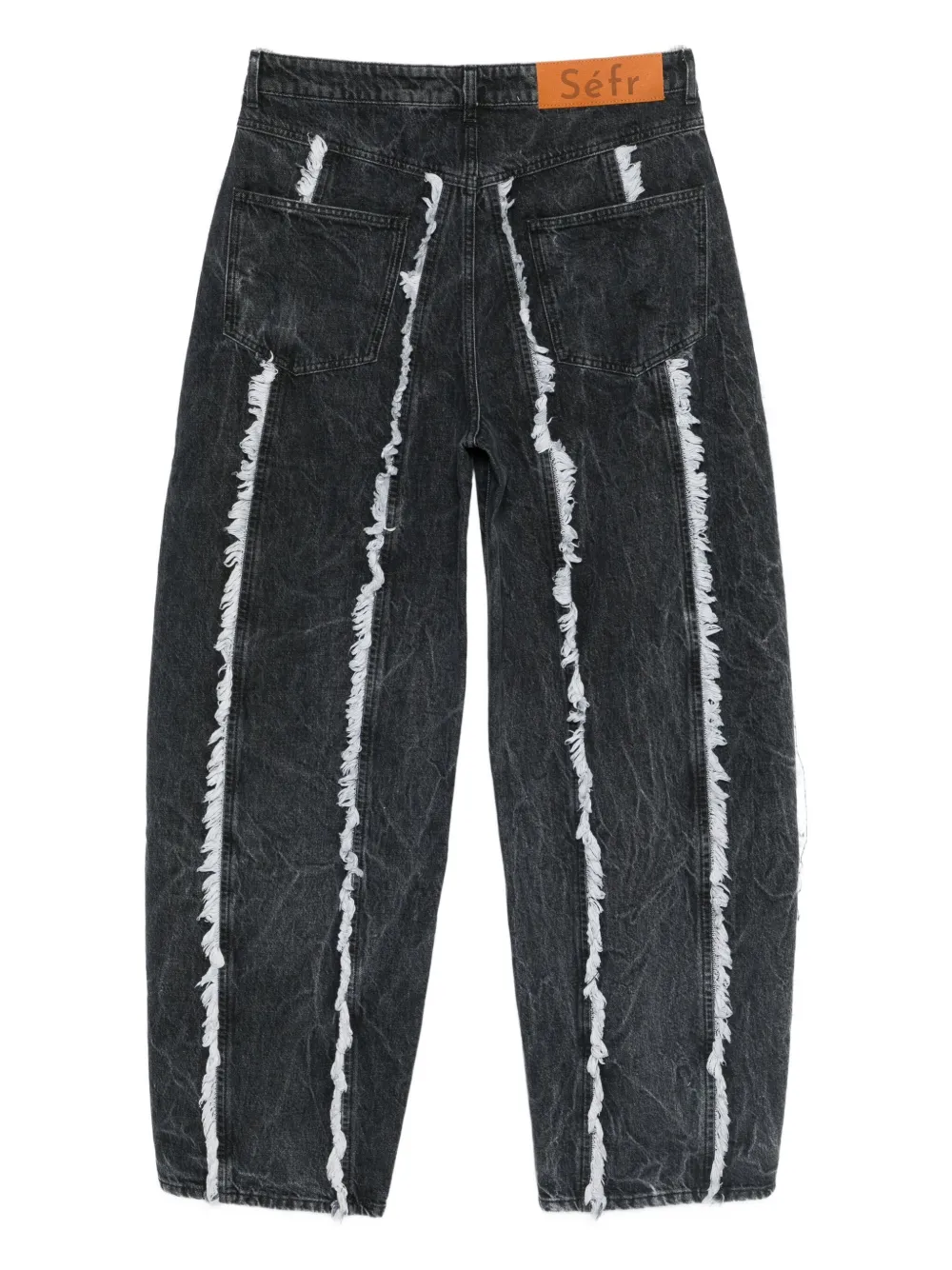 Séfr Frayed-detail Jeans In Gray