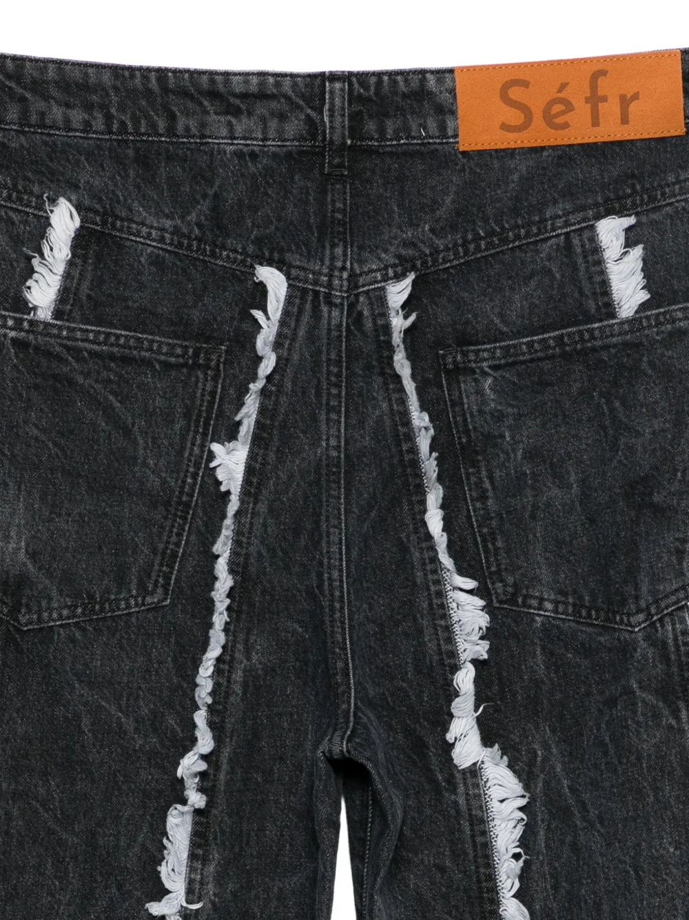 Séfr Frayed-detail Jeans In Gray