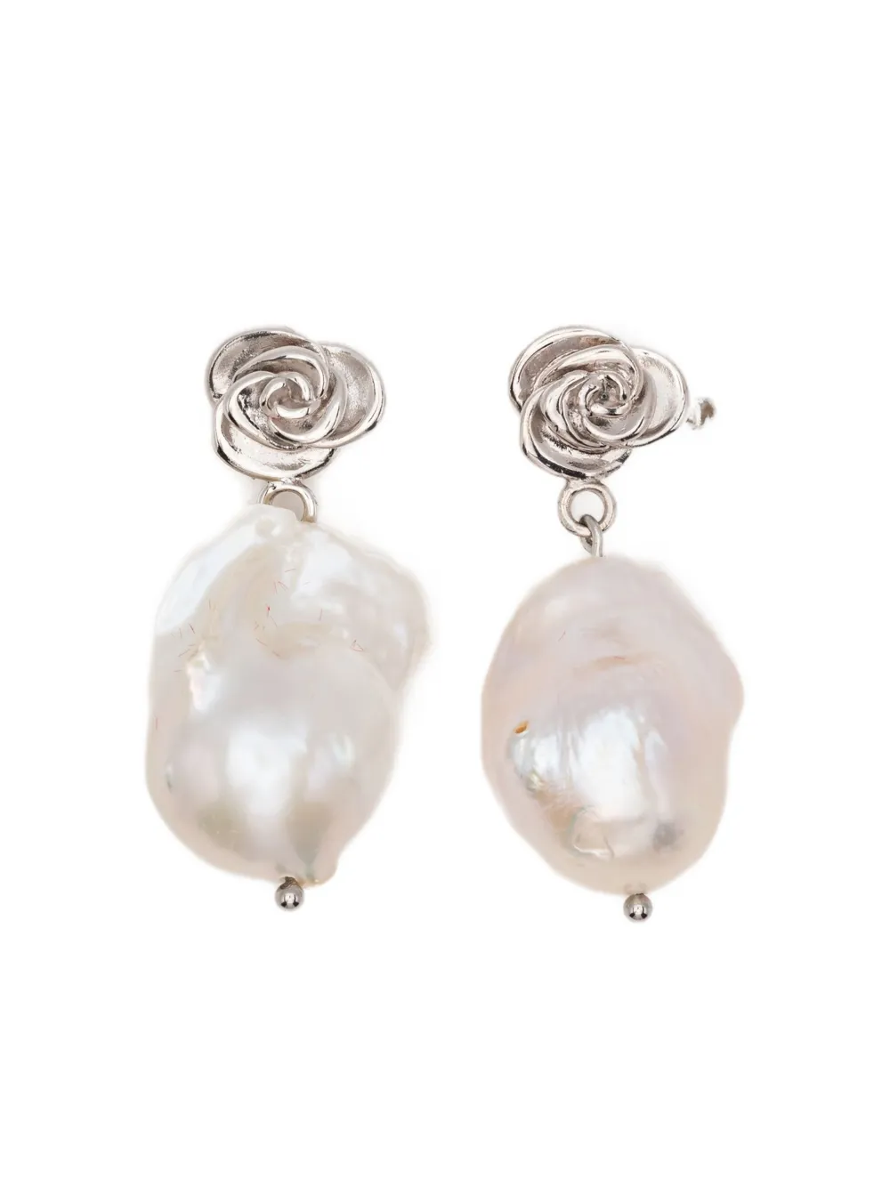 Magda Butrym Rose Pearl Earrings In Brown
