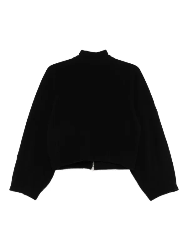 Andrea Ya'aqov Cashmere Bomber Jacket | Black | FARFETCH RO
