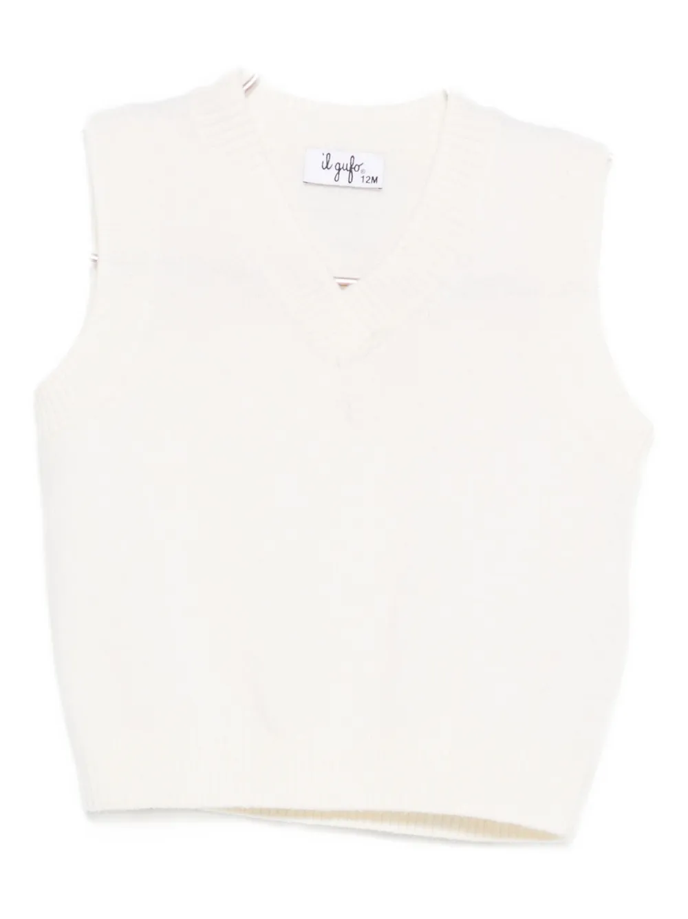 Il Gufo V-neck Sleeveless Sweater In White