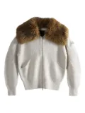 Moose Knuckles fur collar zip knitwear - Neutrals