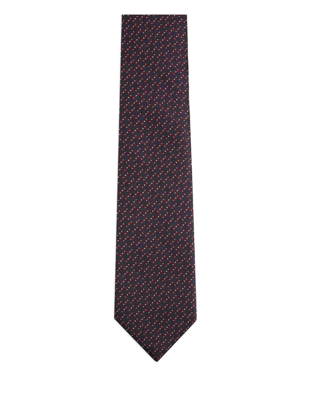 Zegna Geometric-pattern Tie In Brown
