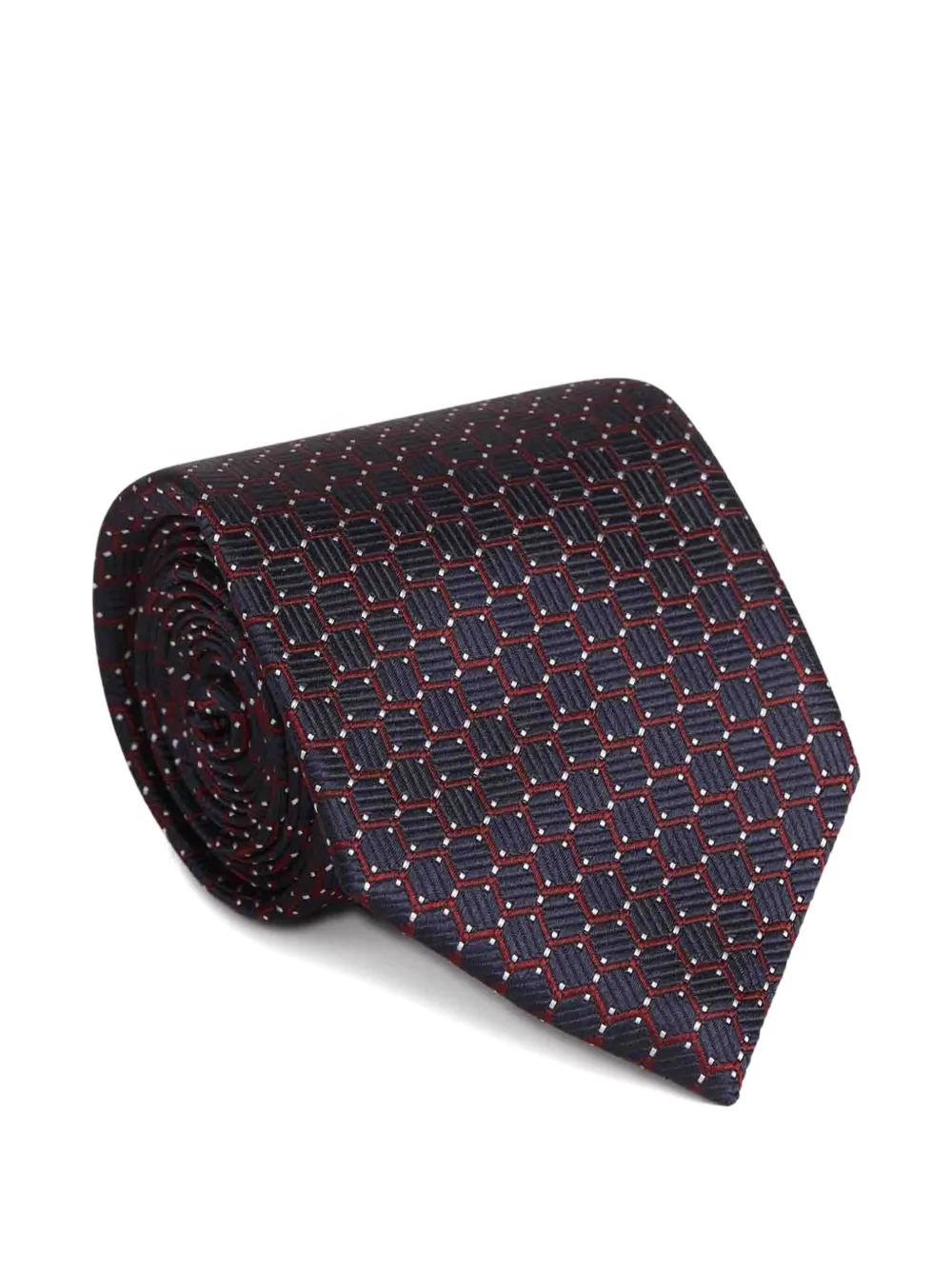 Zegna geometric-pattern tie - Rood