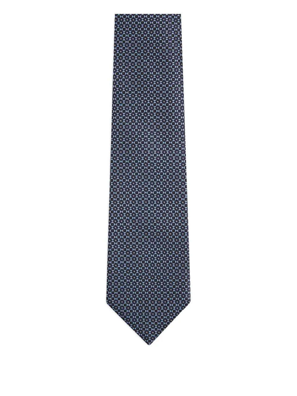 Zegna Patterned-jacquard Tie In Blue