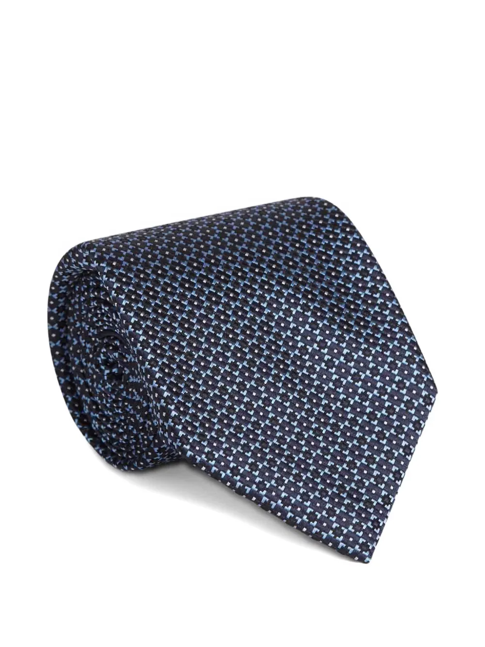 Zegna patterned-jacquard tie - Blauw