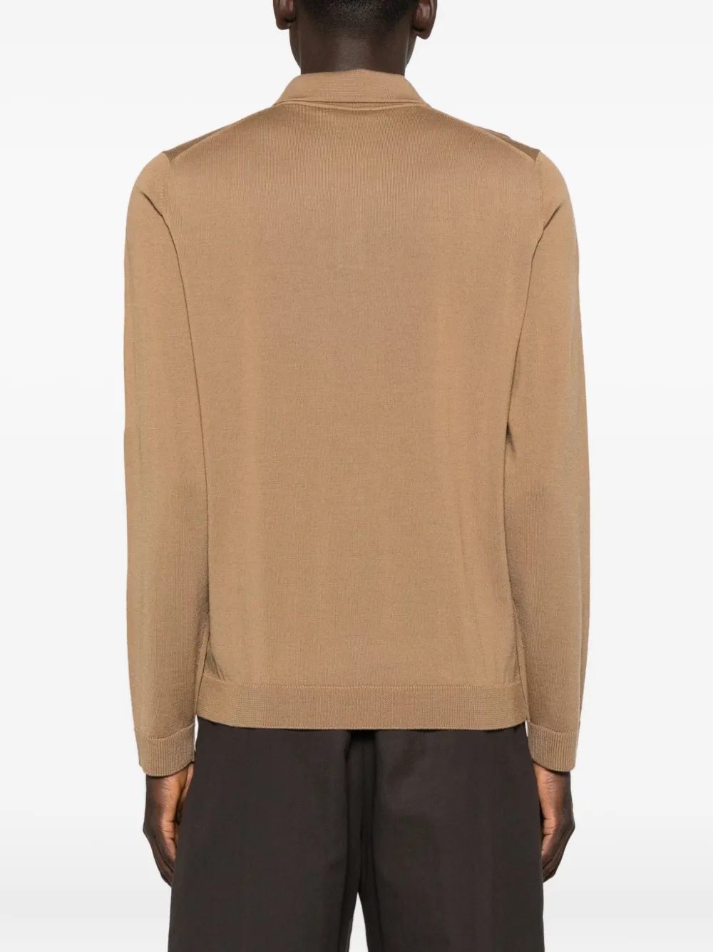 Roberto Collina Button-up poloshirt Bruin