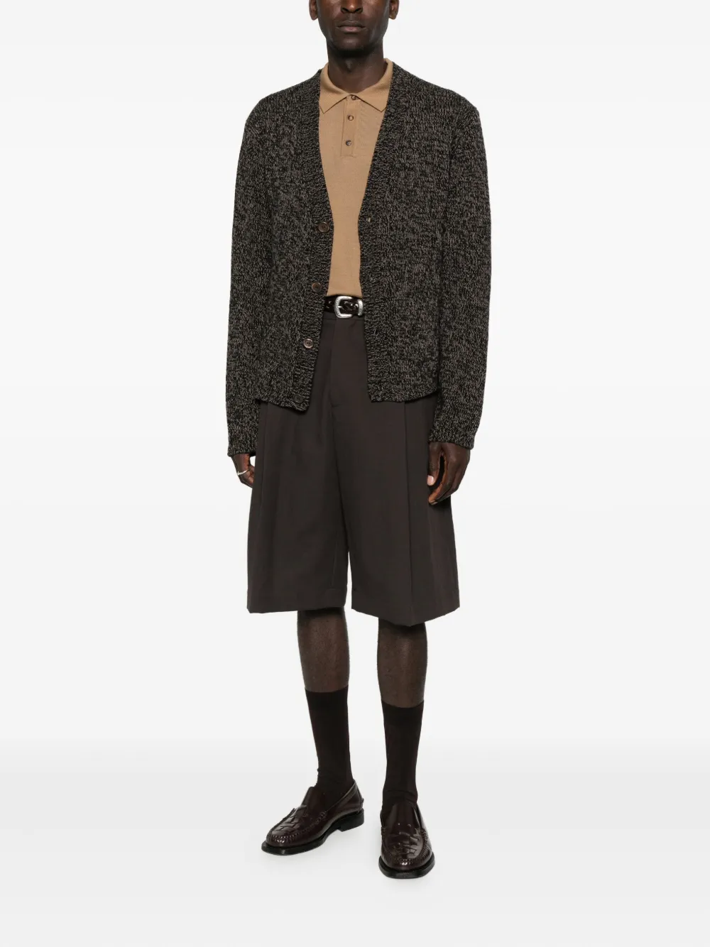 Roberto Collina Button-up poloshirt - Bruin