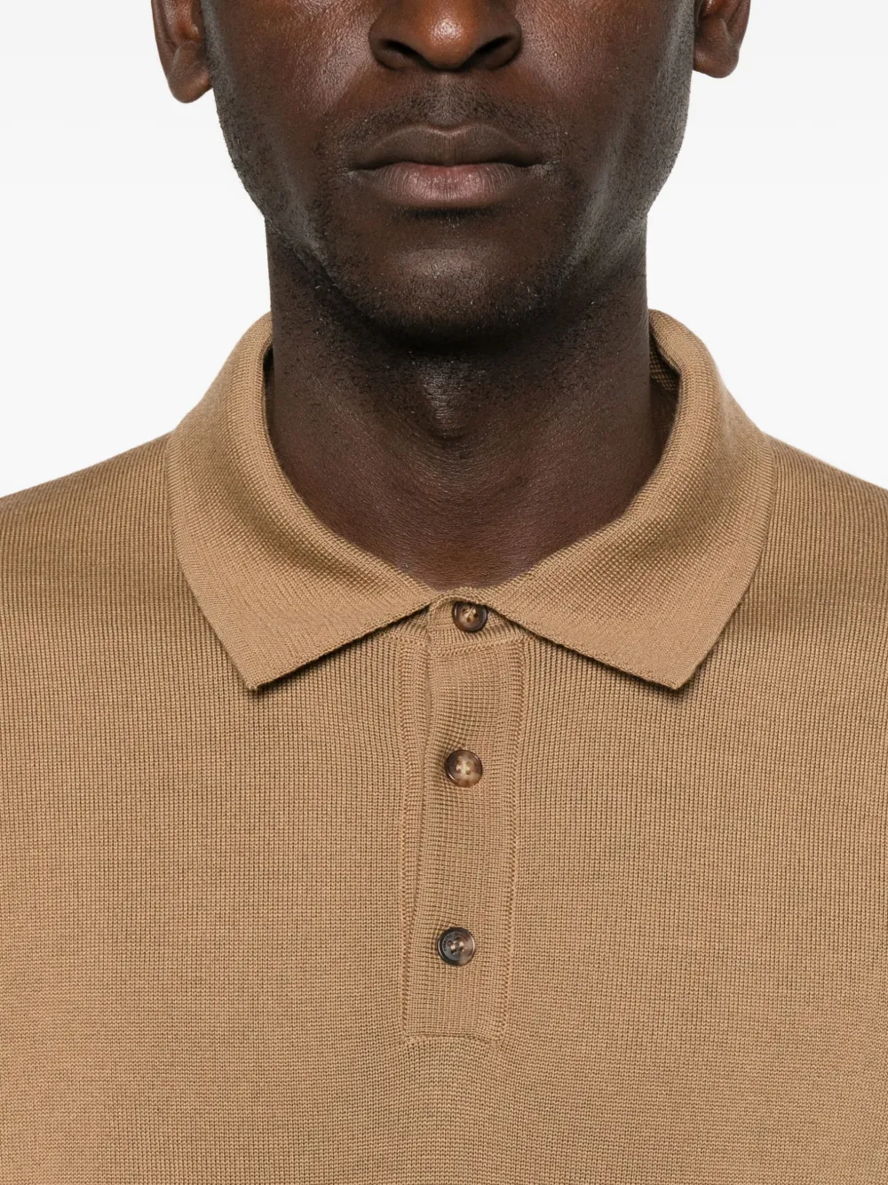 Roberto Collina Button-up poloshirt Bruin