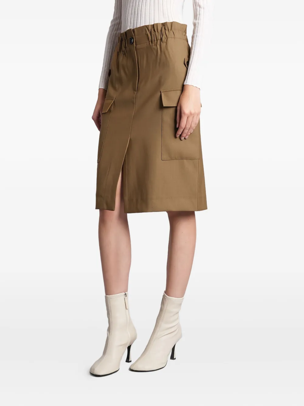 IRO Carrie midi-rok met zak Bruin