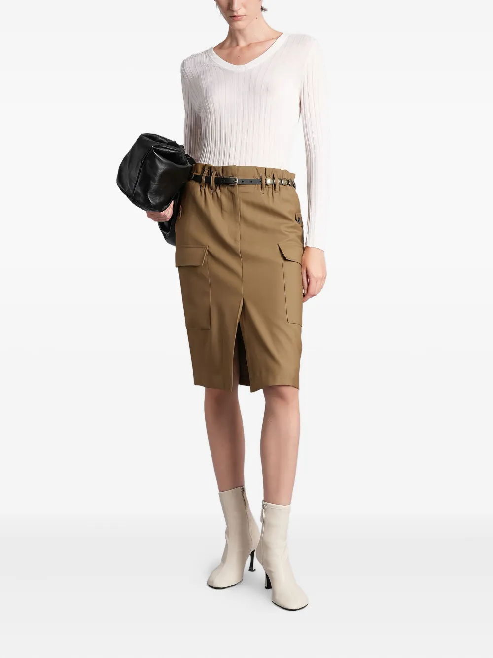 IRO Carrie midi-rok met zak - Bruin