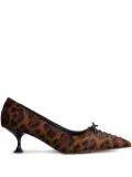 Lola Cruz 55mm Navari lace-up pumps - Brown
